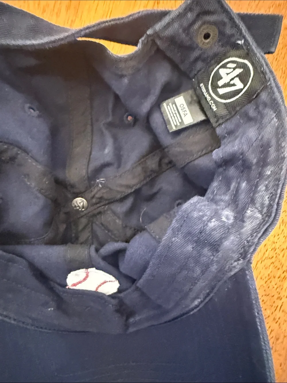 Kids Navy Baseball Cap with Embroidered Baseball Accent